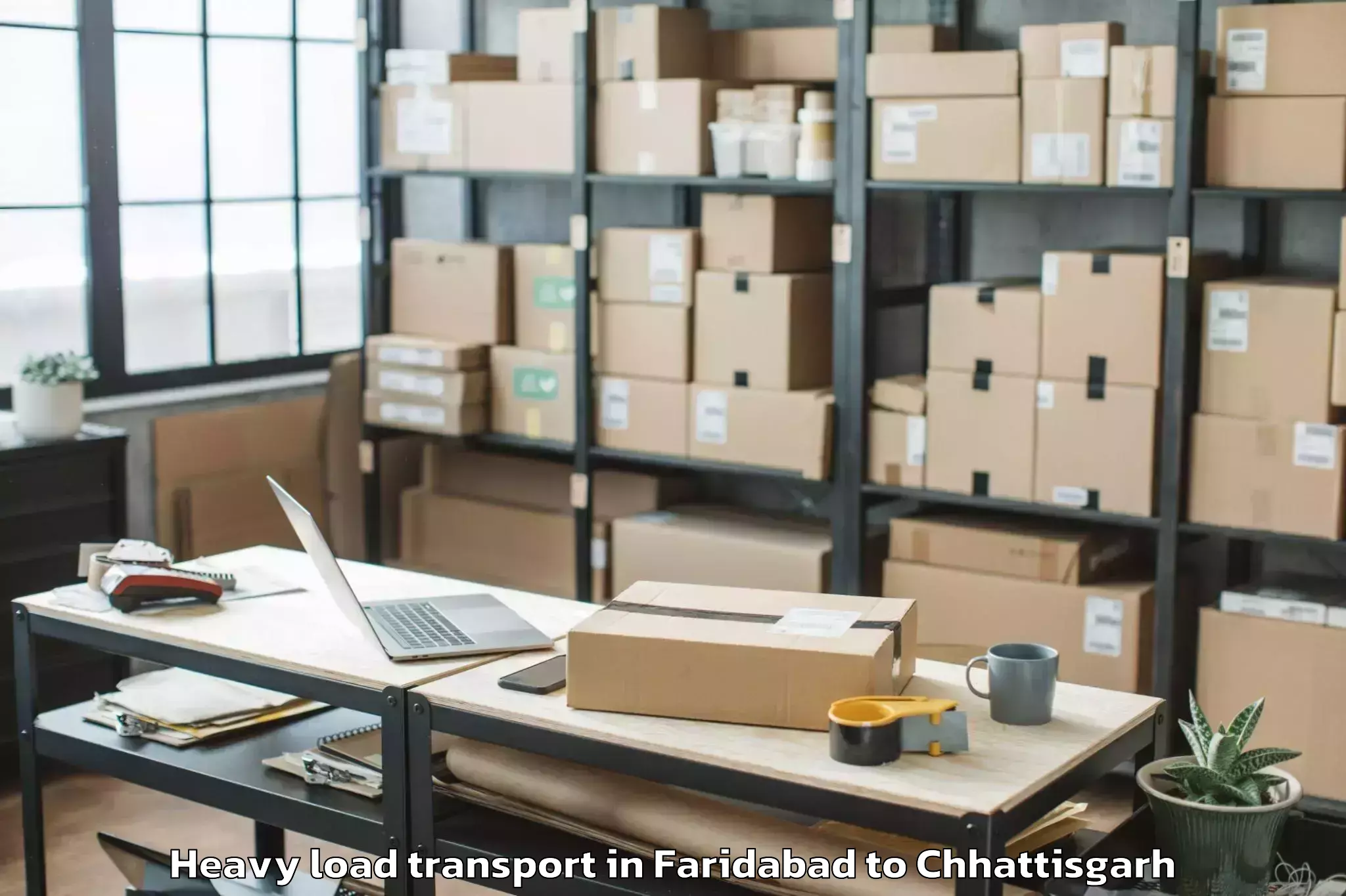 Easy Faridabad to Balod Heavy Load Transport Booking